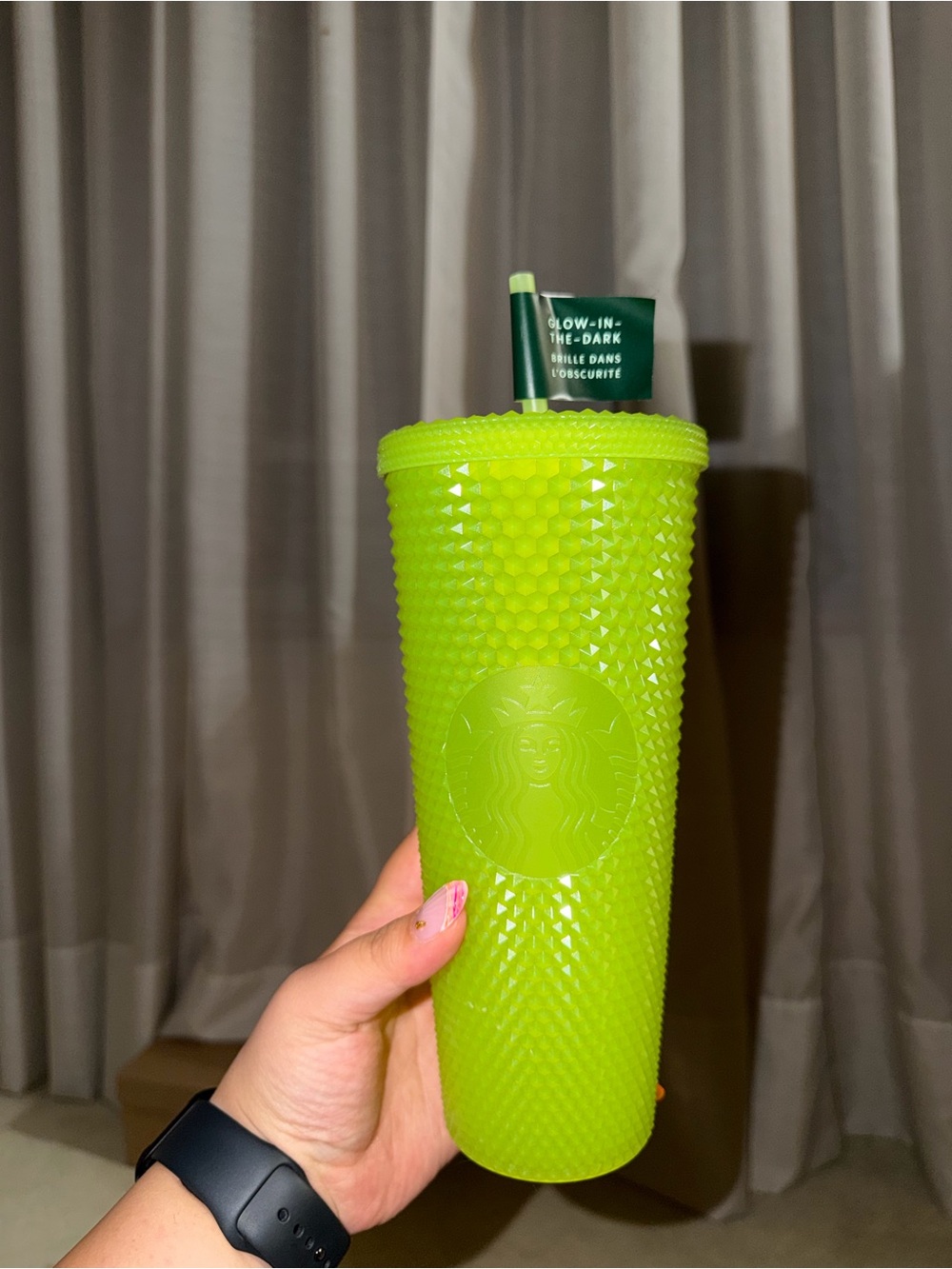 Starbucks Neon Lime Green Studded Tumbler with Straw